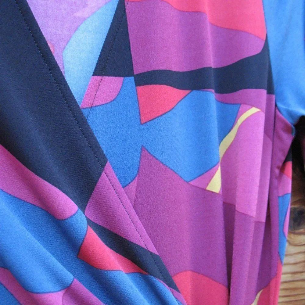 Multi Color Jersey Wrap Dress - Picture 4 of 7
